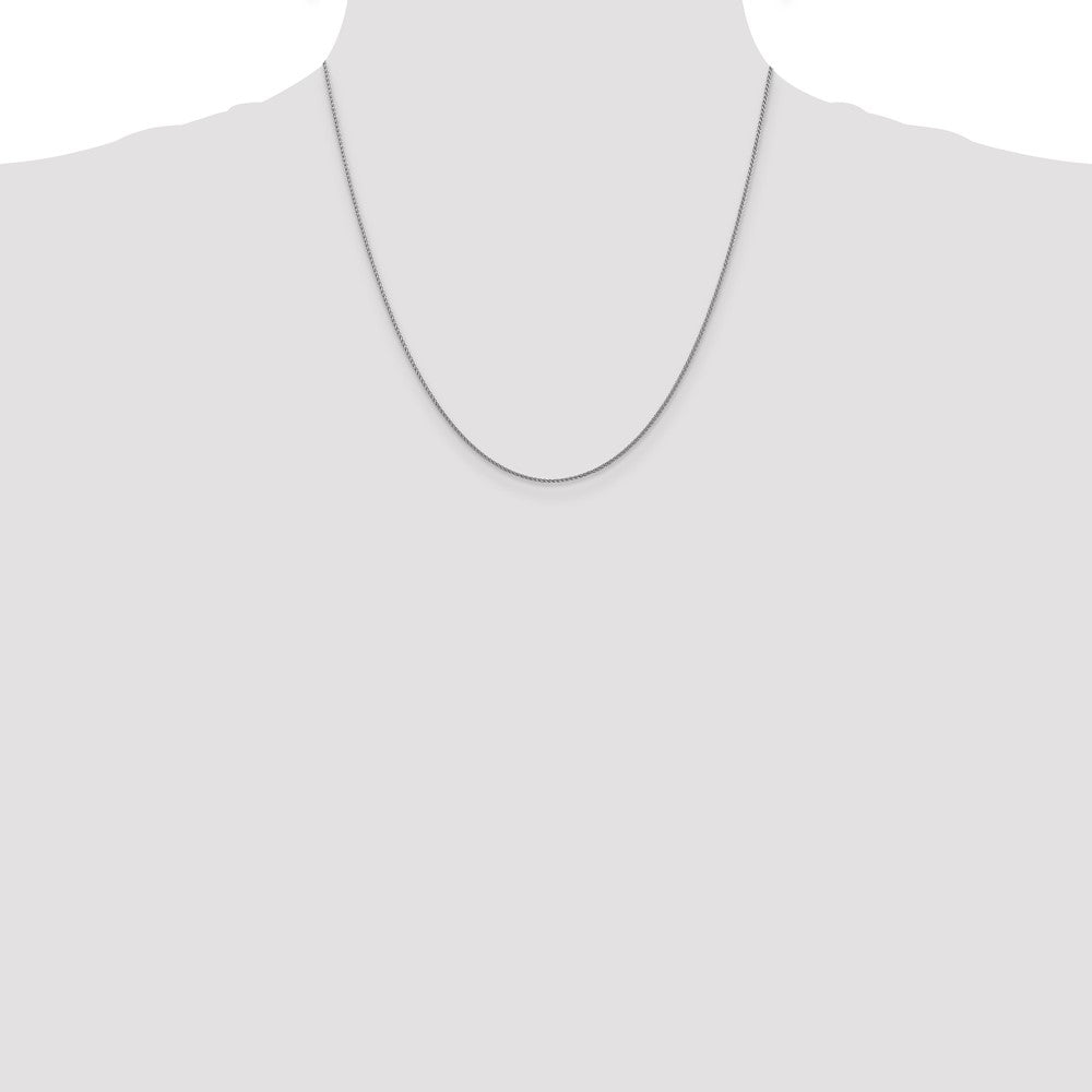 14K White Gold 1.05mm Diamond-cut Spiga with Lobster Clasp Chain