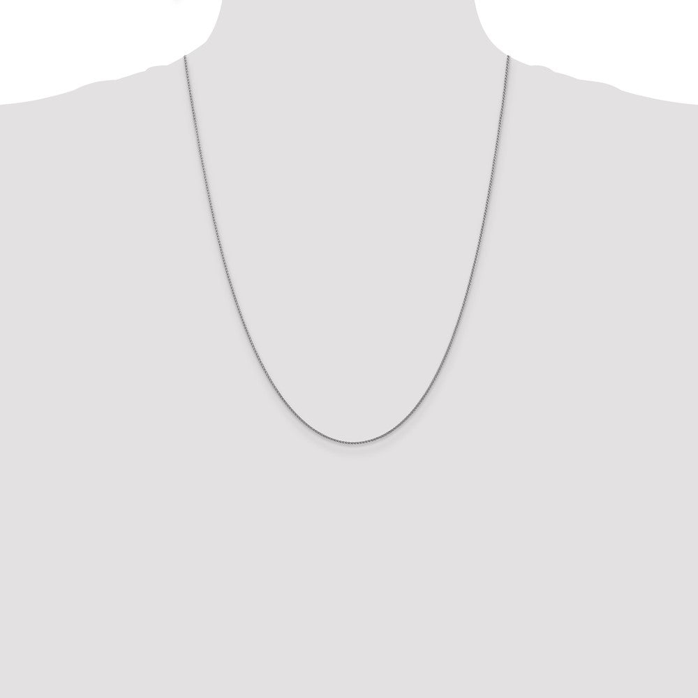 14K White Gold 1.05mm Diamond-cut Spiga with Lobster Clasp Chain