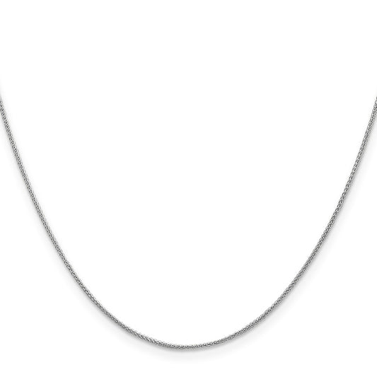 14K White Gold .85mm Spiga with Spring Ring Clasp Chain