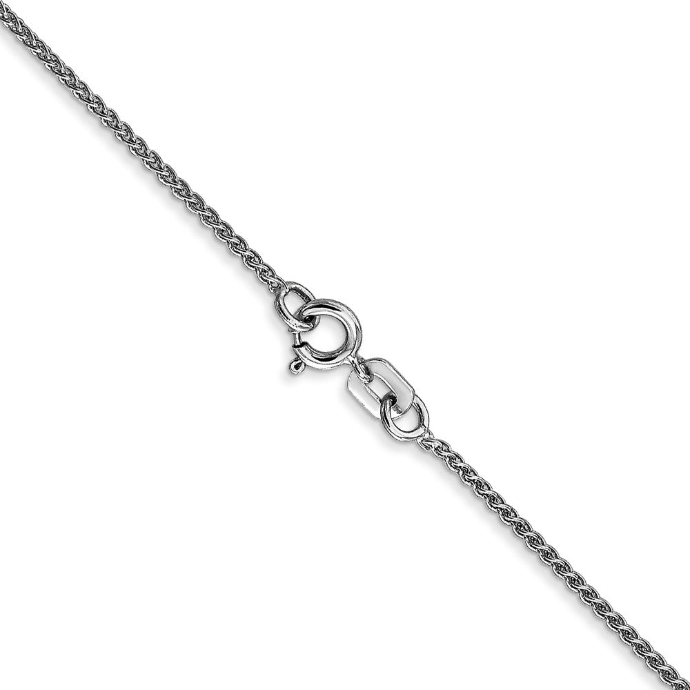 14K White Gold 1.05mm Spiga with Spring Ring Clasp Chain
