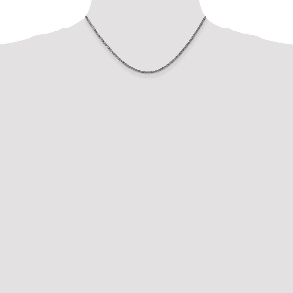 14K White Gold 1.05mm Spiga with Spring Ring Clasp Chain