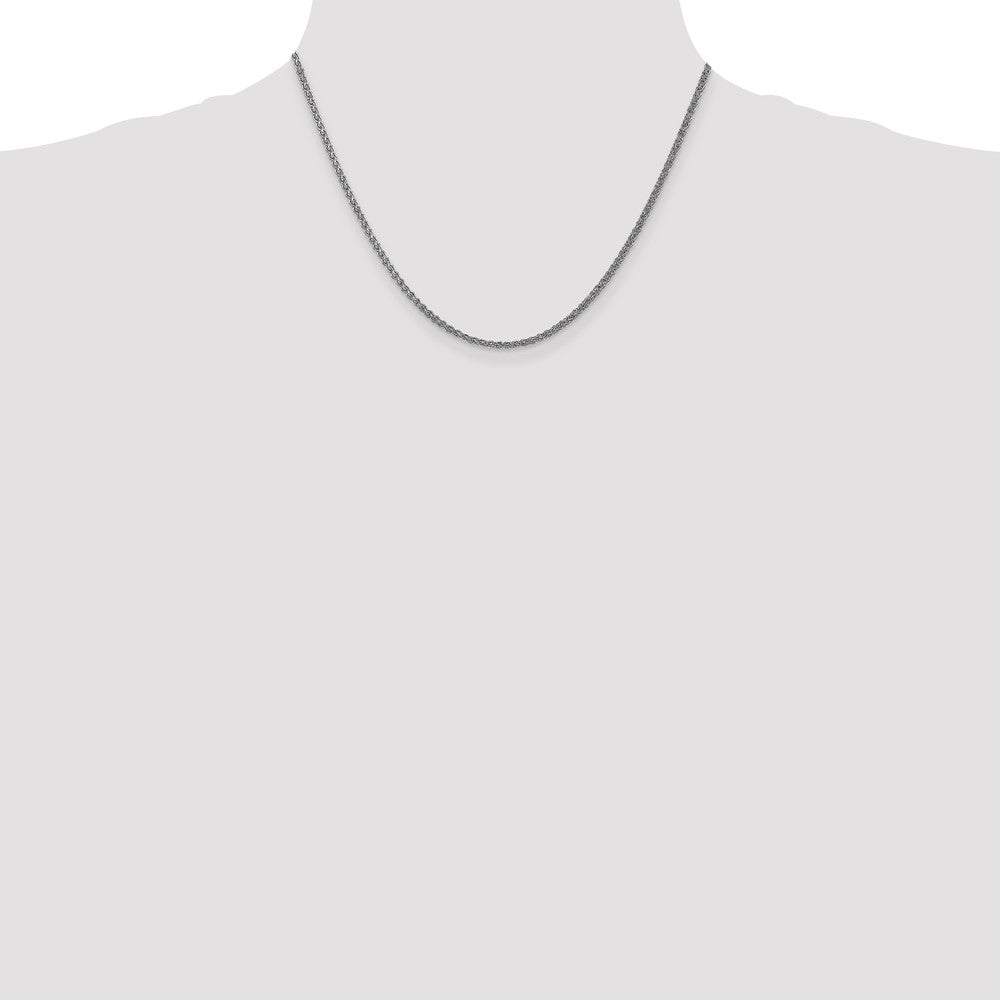 14K White Gold 1.05mm Spiga with Spring Ring Clasp Chain