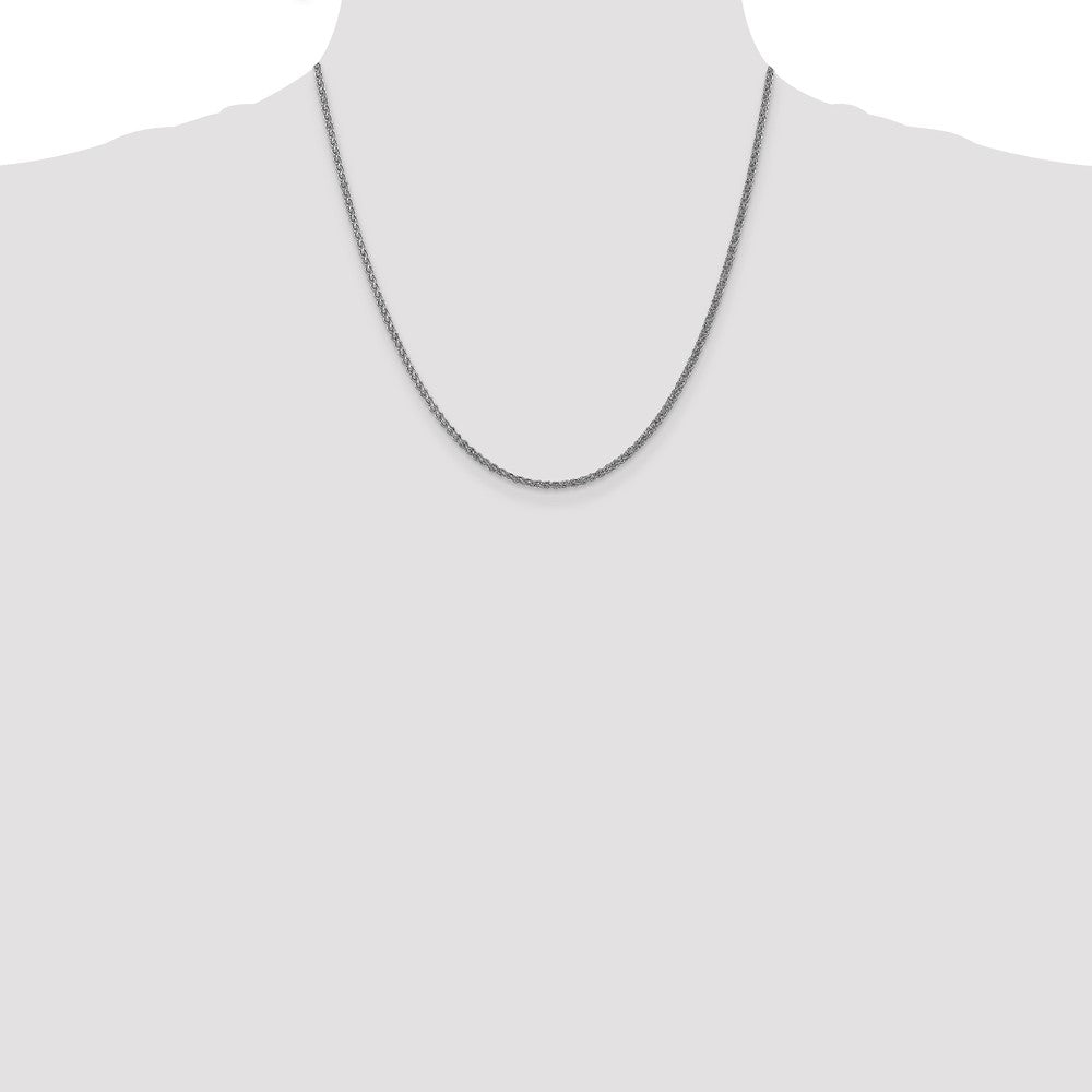 14K White Gold 1.05mm Spiga with Spring Ring Clasp Chain