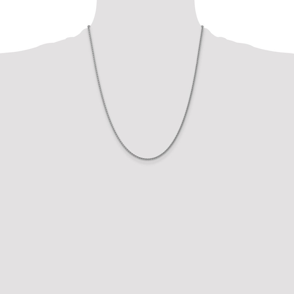 14k White Gold 1.05mm Spiga with Spring Ring Clasp Chain