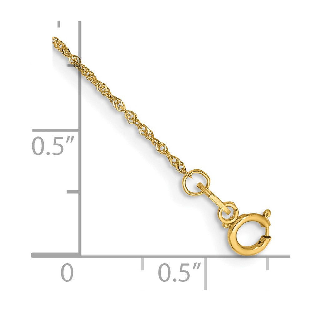 14K 1mm Singapore with Spring Ring Clasp Anklet