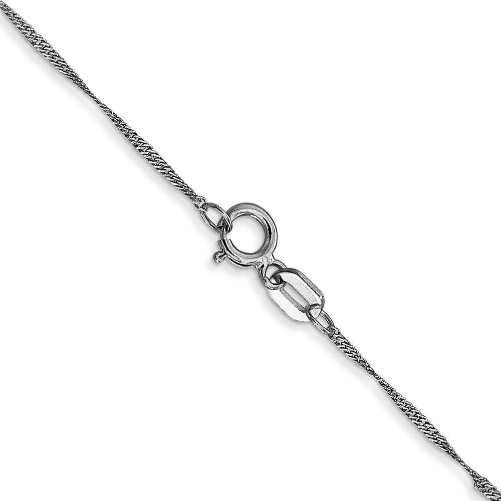 14K White Gold 1mm Singapore with Spring Ring Clasp Chain