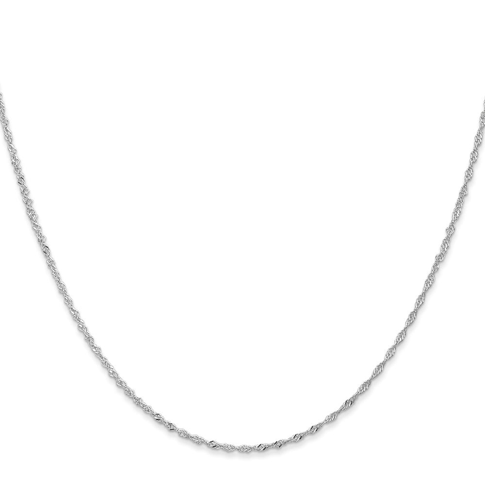 14K White Gold 1.10mm Singapore with Spring Ring Clasp Chain