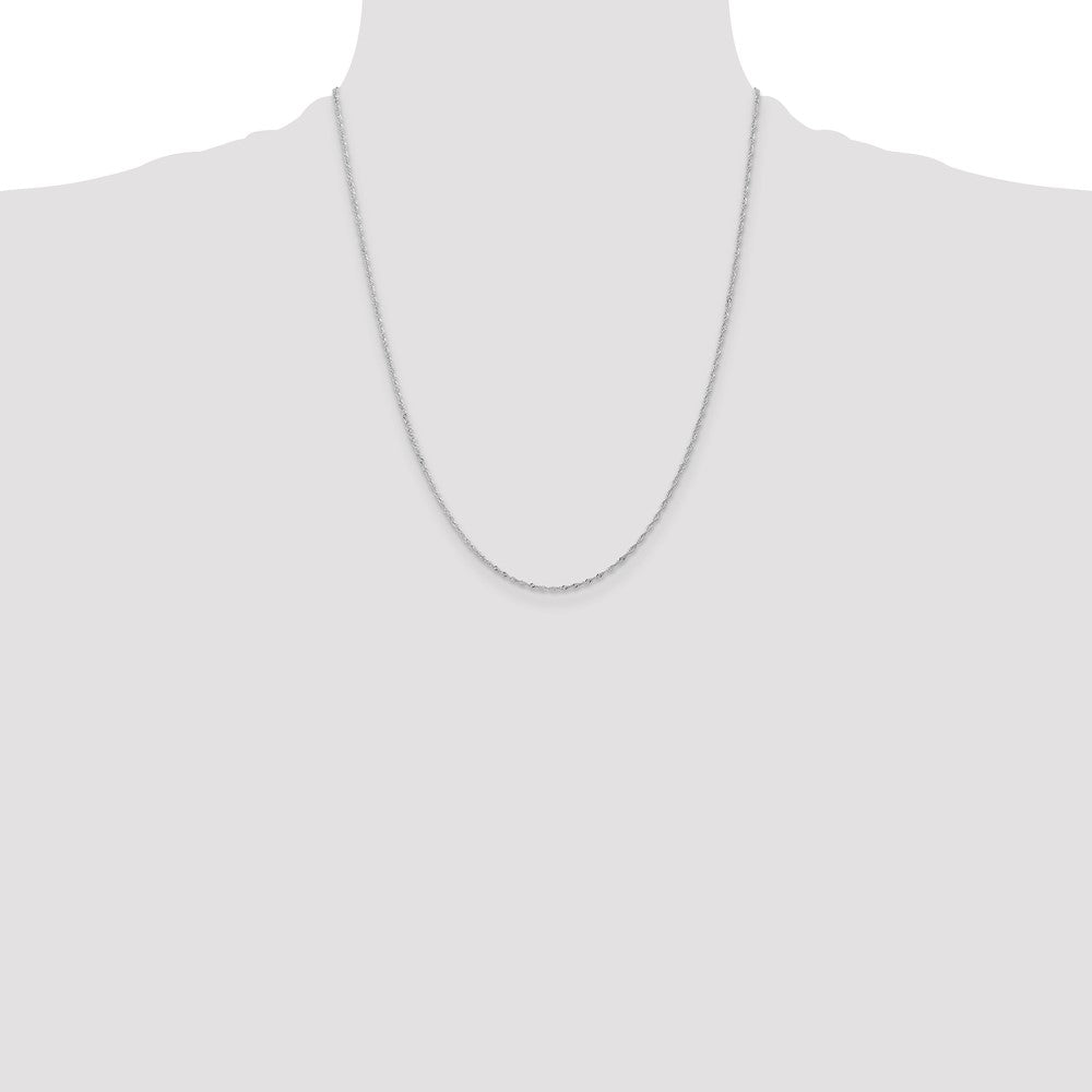 14K White Gold 1.10mm Singapore with Spring Ring Clasp Chain