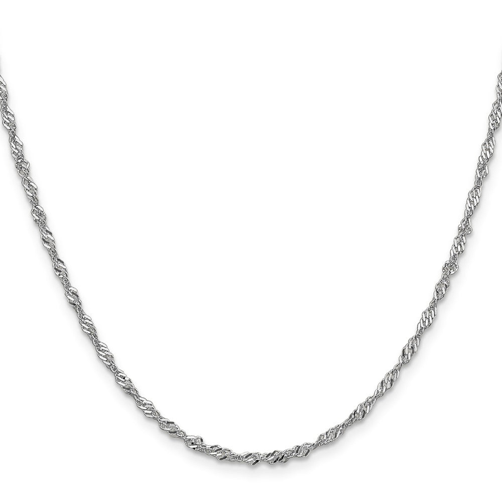 14K White Gold 2.0mm Singapore with Lobster Clasp Chain