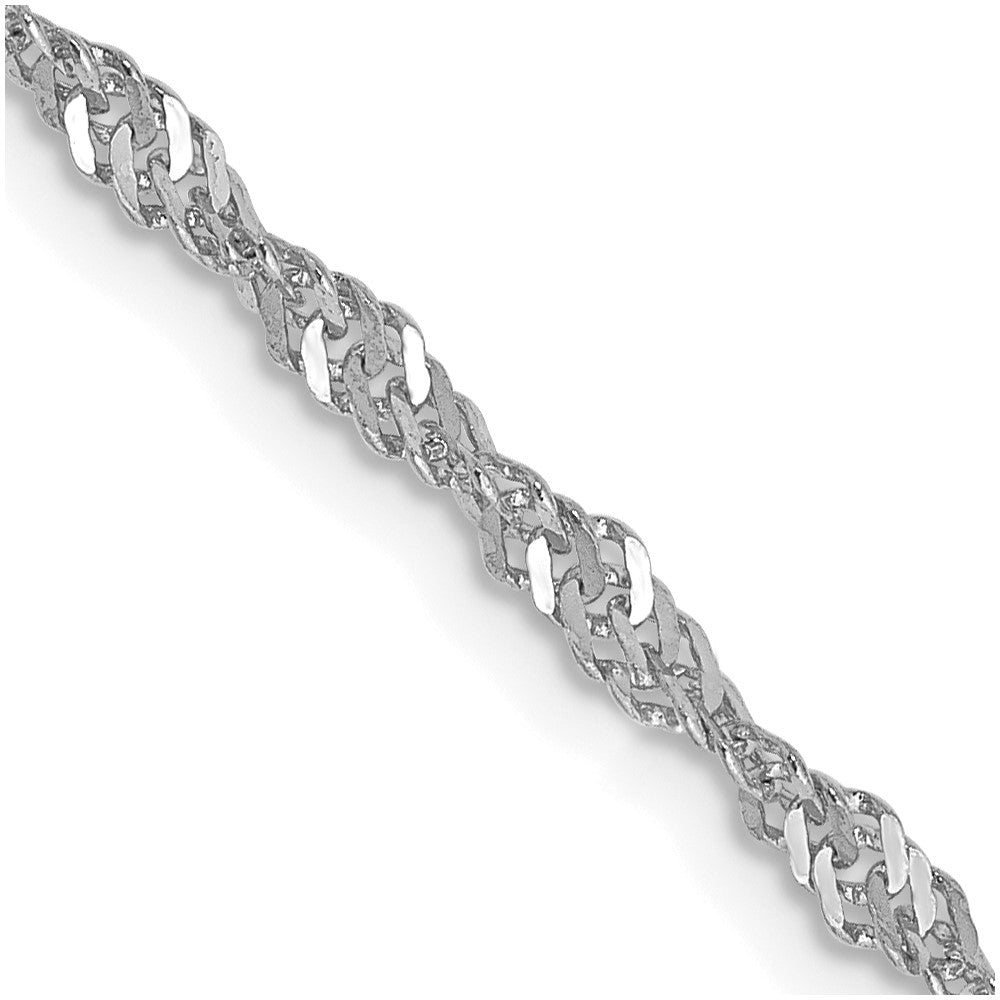 14K White Gold 2.0mm Singapore with Lobster Clasp Chain