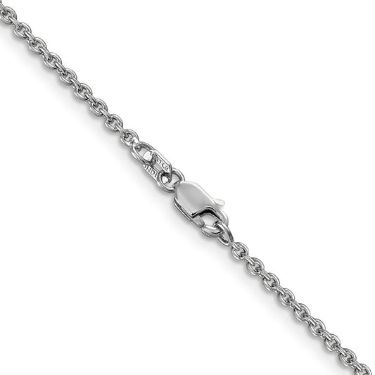 14K White Gold 1.8mm Forzantine Cable with Lobster Clasp Chain