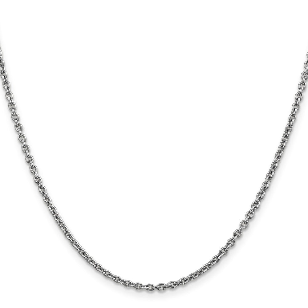 14K White Gold 2.2mm Forzantine Cable with Lobster Clasp Chain