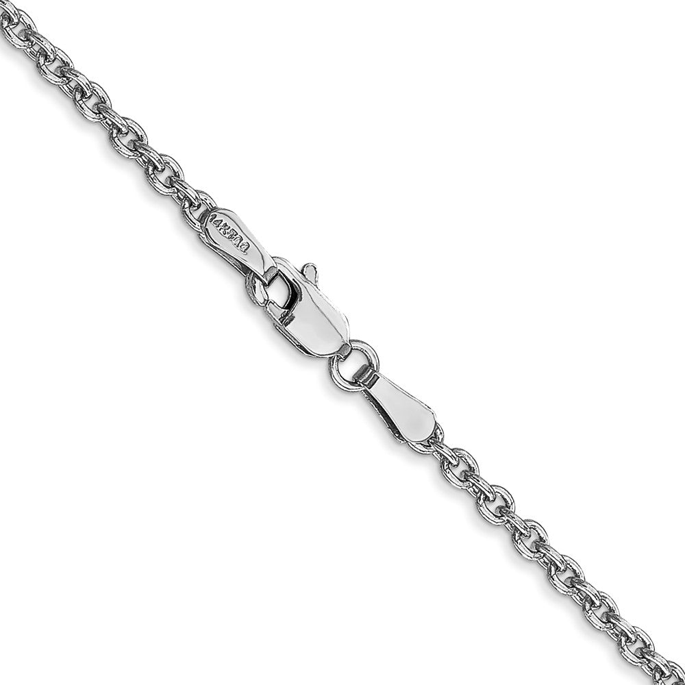 14K White Gold 2.2mm Forzantine Cable with Lobster Clasp Chain
