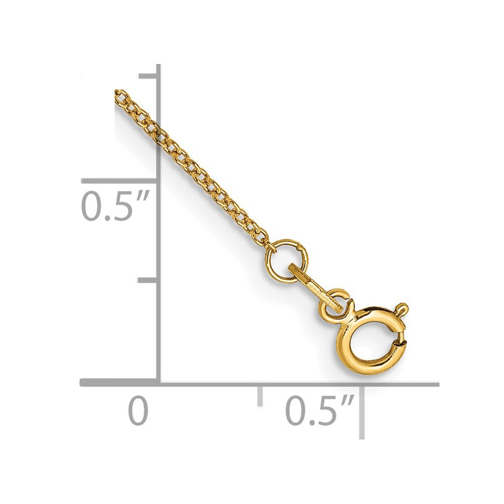 14K .9mm Cable with Spring Ring Clasp Anklet
