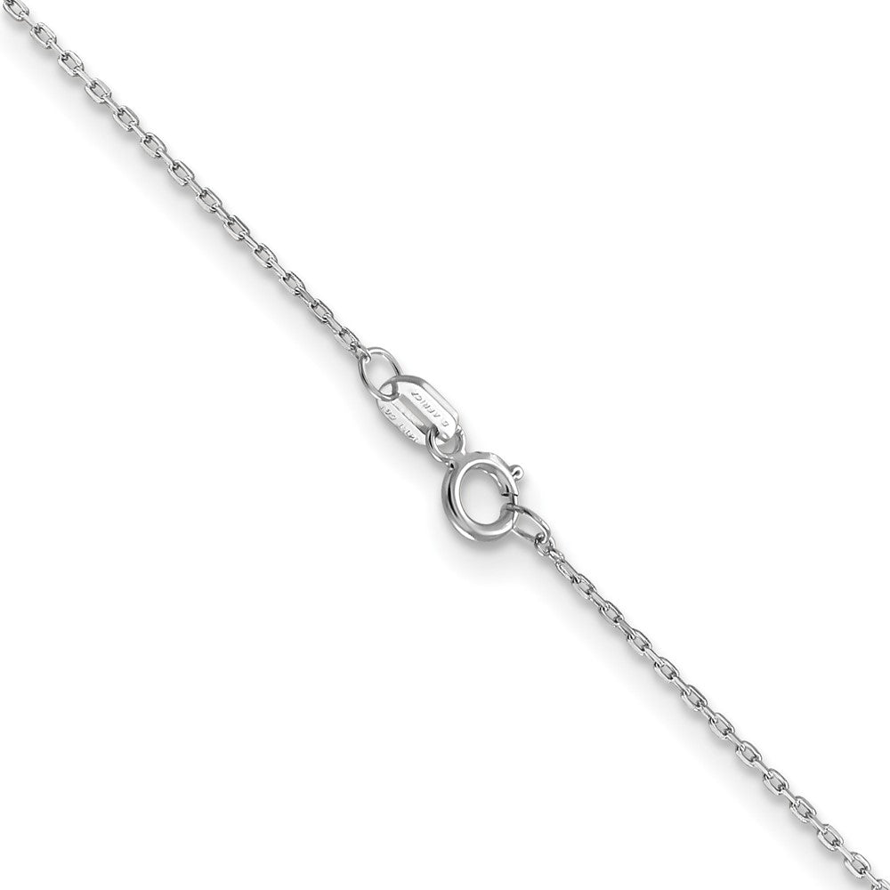 14K White Gold .8mm Diamond-cut Cable with Spring Ring Clasp Chain