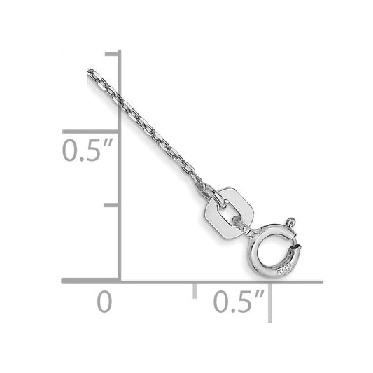 14K White Gold .8mm Diamond-cut Cable with Spring Ring Clasp Anklet