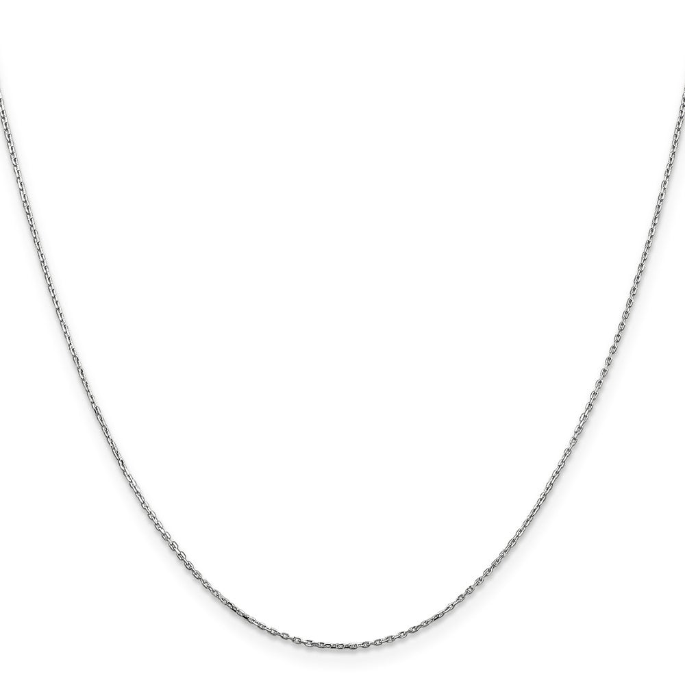 14K White Gold .8mm Diamond-cut Cable with Lobster Clasp Chain