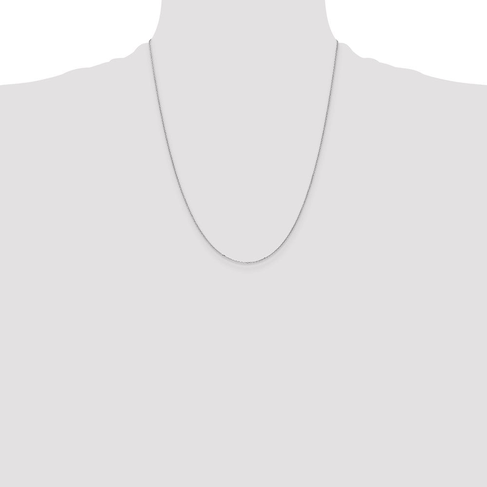 14K White Gold .8mm Diamond-cut Cable with Lobster Clasp Chain