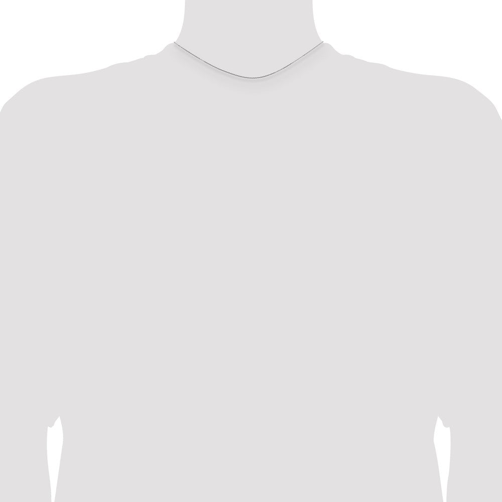 14K White Gold .8mm Diamond-cut Round Open Link Cable with Lobster Clasp Chain