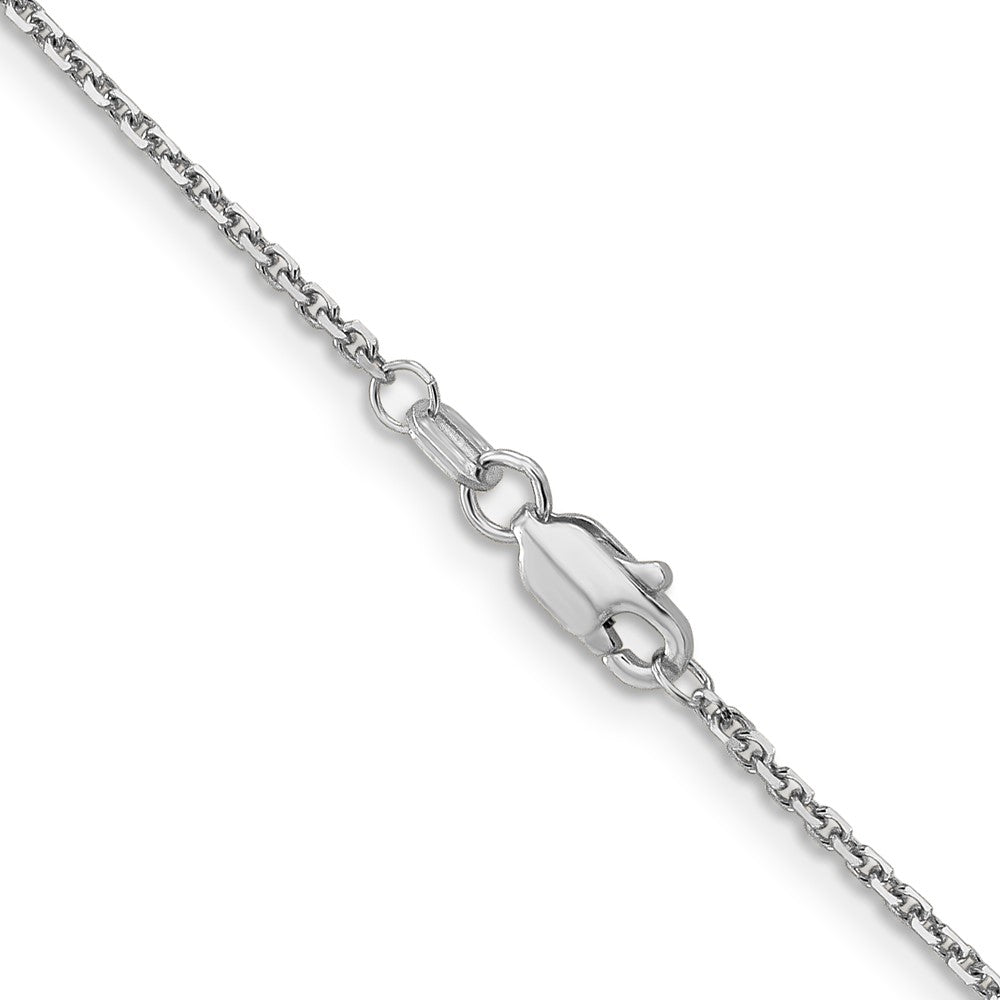 14K White Gold 1.4mm Diamond-cut Round Open Link Cable with Lobster Clasp Chain