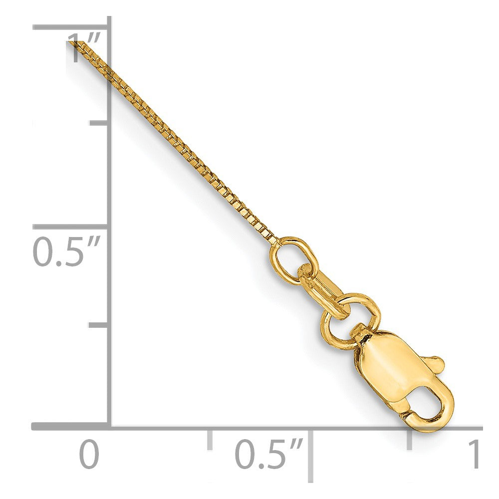 14K .5mm Box with Lobster Clasp Anklet