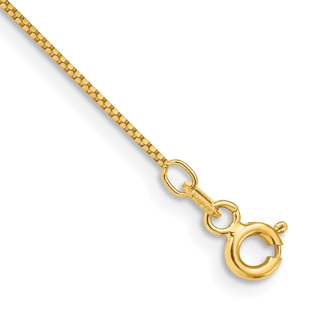 14K .7mm Box with Spring Ring Clasp Anklet