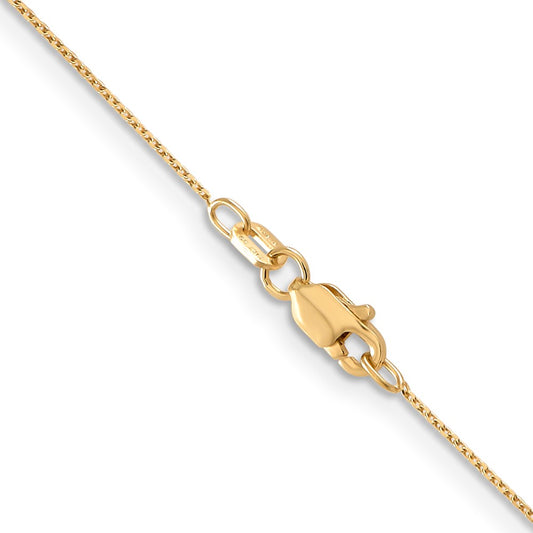 14K .65mm Diamond-cut Round Open Link Cable with Lobster Clasp Chain