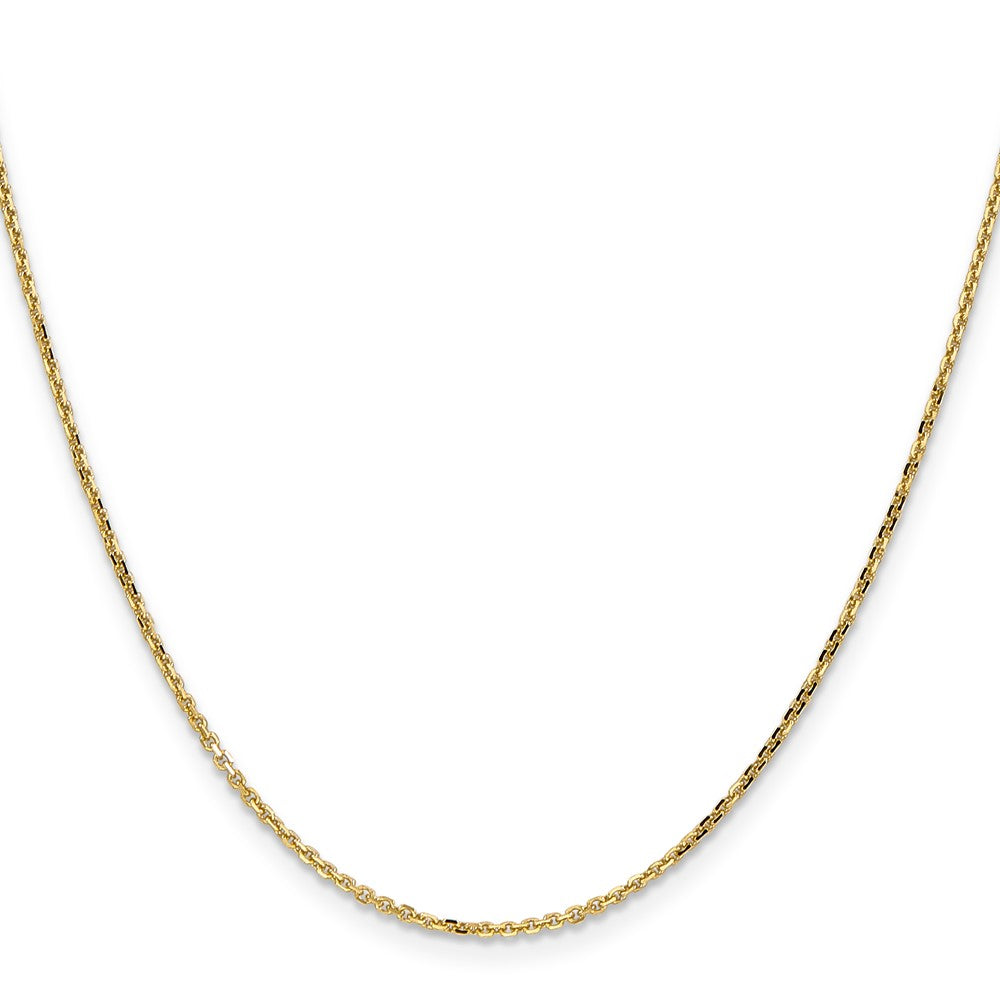 14K 1.4mm Diamond-cut Round Open Link Cable with Lobster Clasp Chain