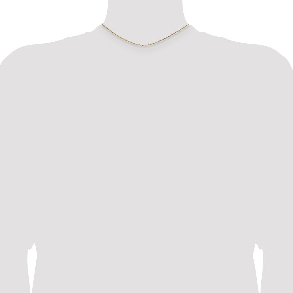 14K 1.4mm Diamond-cut Round Open Link Cable with Lobster Clasp Chain