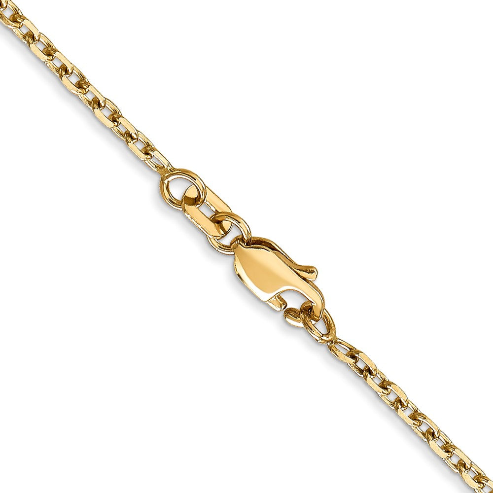 14K 1.8mm Diamond-cut Round Open Link Cable with Lobster Clasp Chain