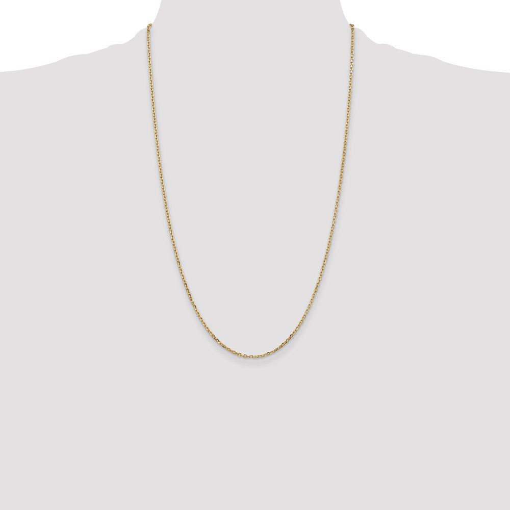 14K 1.8mm Diamond-cut Round Open Link Cable with Lobster Clasp Chain
