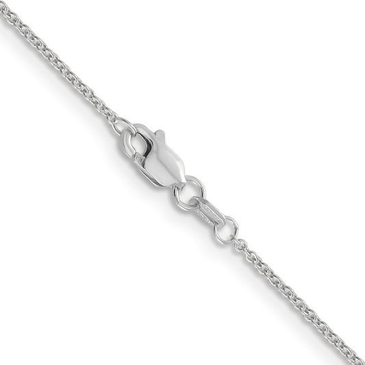 14K White Gold 1.2mm Cable with Lobster Clasp Chain