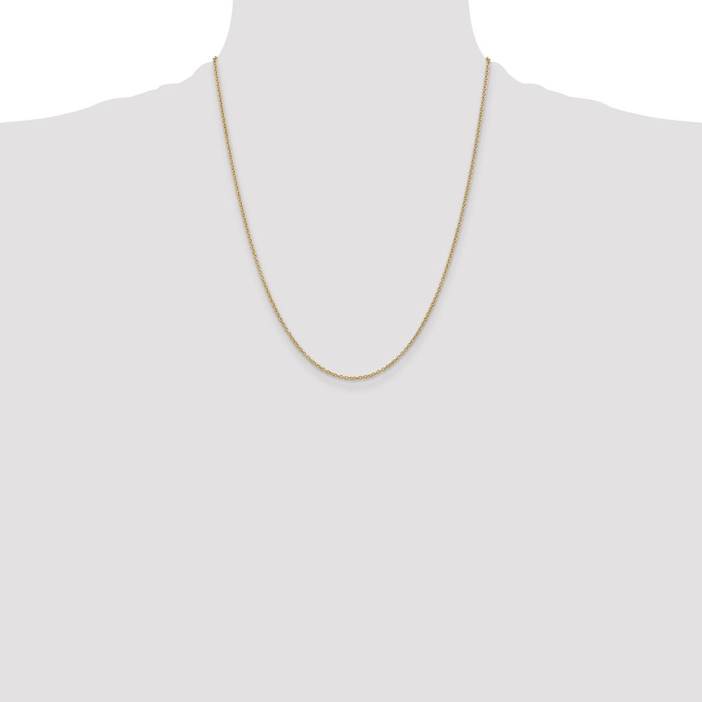 14K 1.4mm Round Open Wide Link Cable with Lobster Clasp Chain