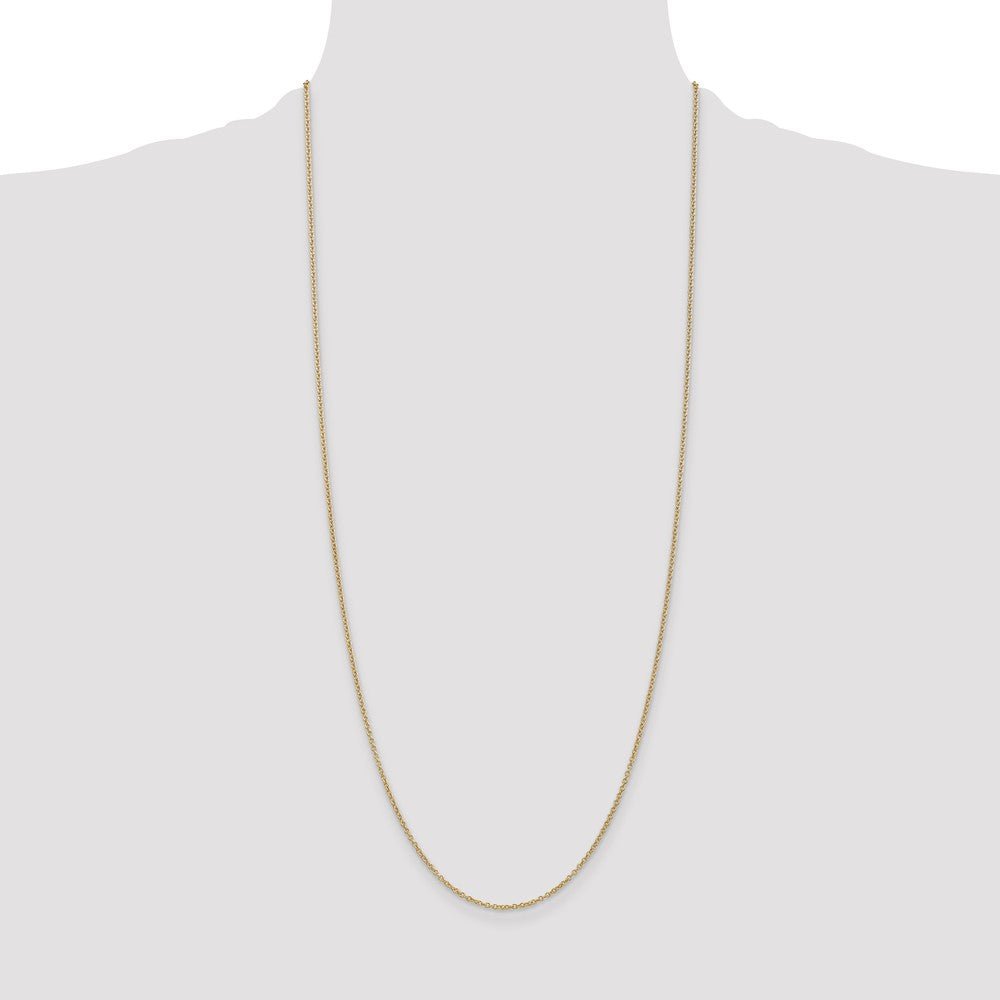 14K 1.4mm Round Open Wide Link Cable with Lobster Clasp Chain