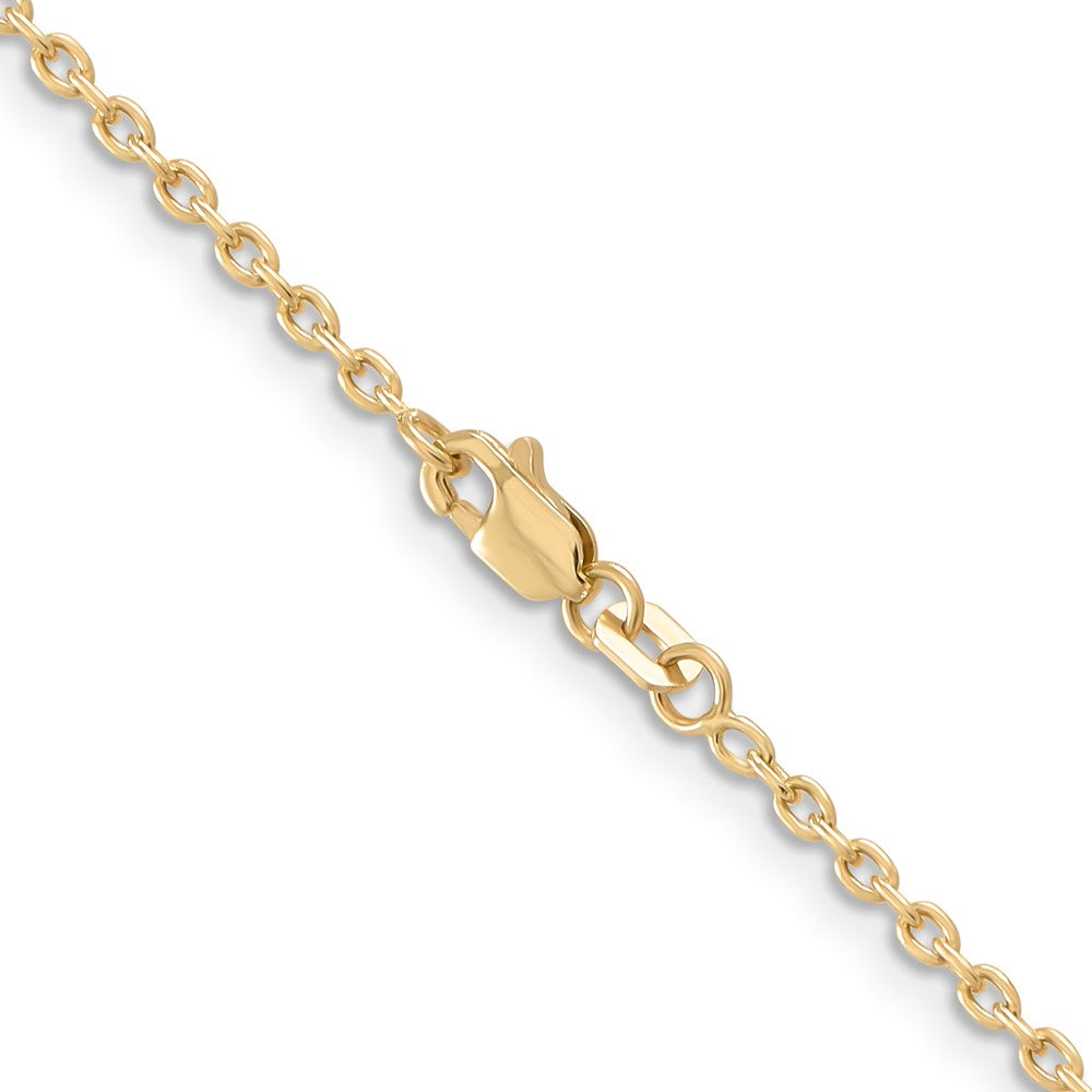 14K 2mm Round Open Link Cable with Lobster Clasp Chain