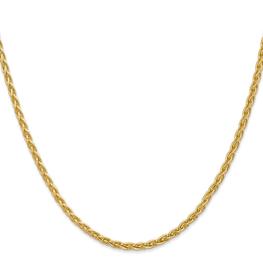 14k 3mm Parisian Wheat with Lobster Clasp Chain