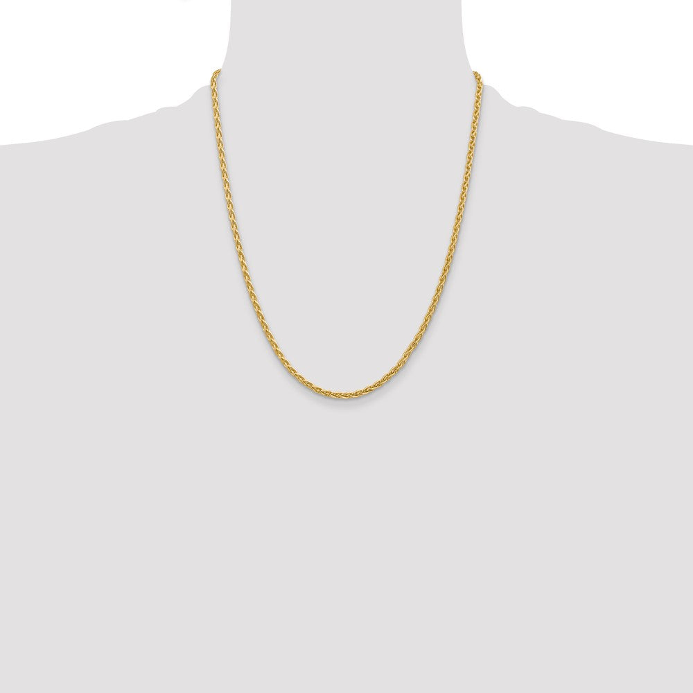 14k 3mm Parisian Wheat with Lobster Clasp Chain