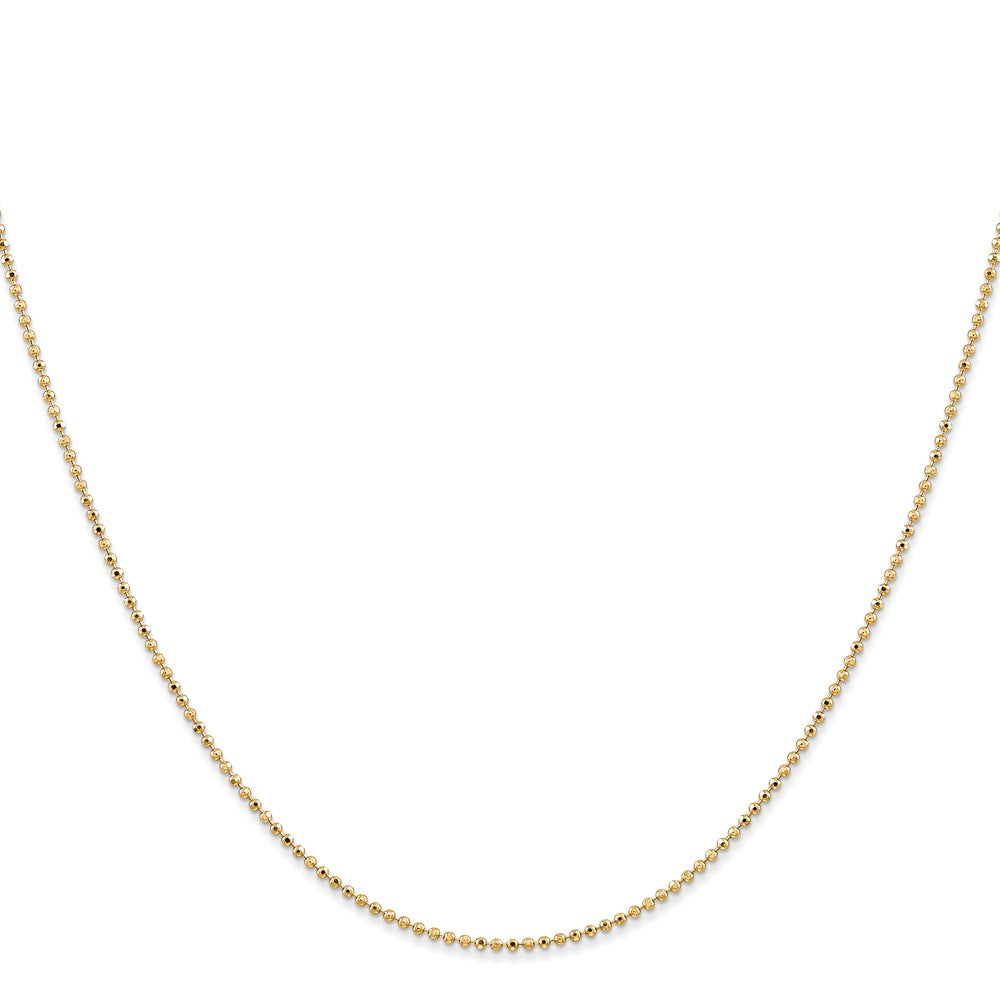 14K 1.2mm Diamond-cut Beaded with Lobter Clasp Pendant Chain