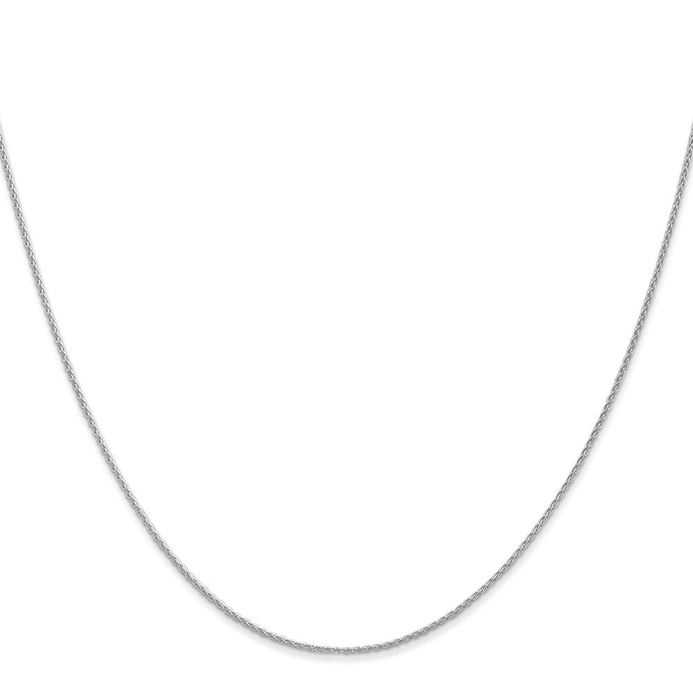 14K White Gold 1mm Parisian Wheat with Lobster Clasp Chain