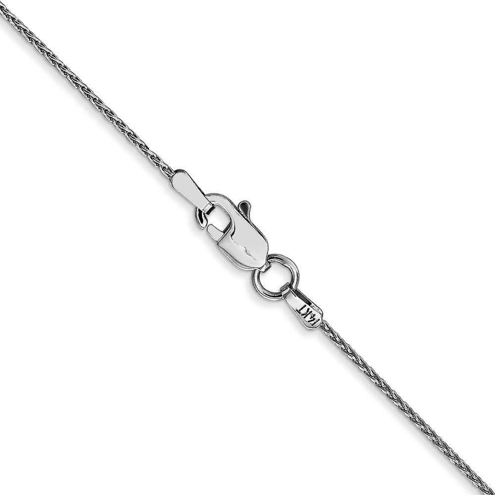 14K White Gold 1mm Parisian Wheat with Lobster Clasp Chain