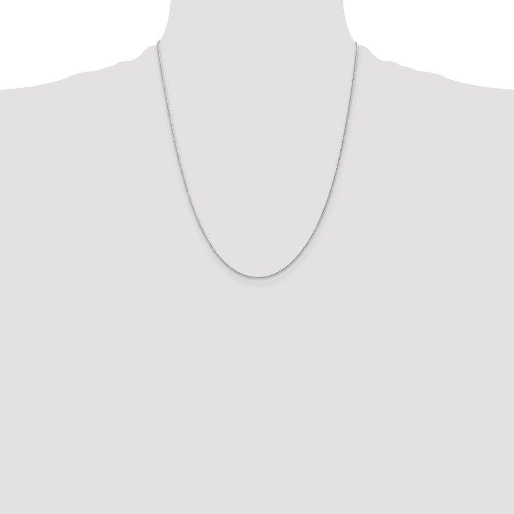 14K White Gold 1mm Parisian Wheat with Lobster Clasp Chain