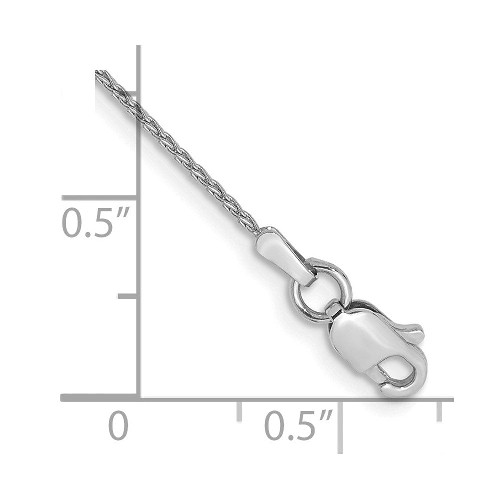 14K White Gold 1mm Parisian Wheat with Lobster Clasp Anklet