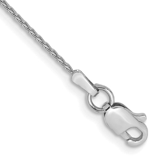 14K White Gold 1mm Parisian Wheat with Lobster Clasp Anklet