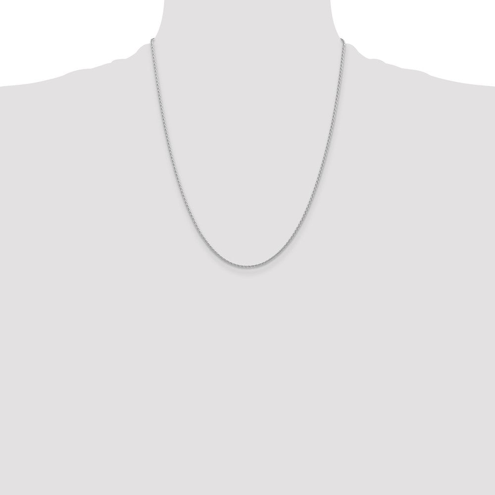 14K White Gold 1.5mm Parisian Wheat with Lobster Clasp Chain