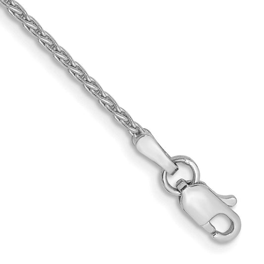 14K White Gold 1.5mm Parisian Wheat with Lobster Clasp Anklet
