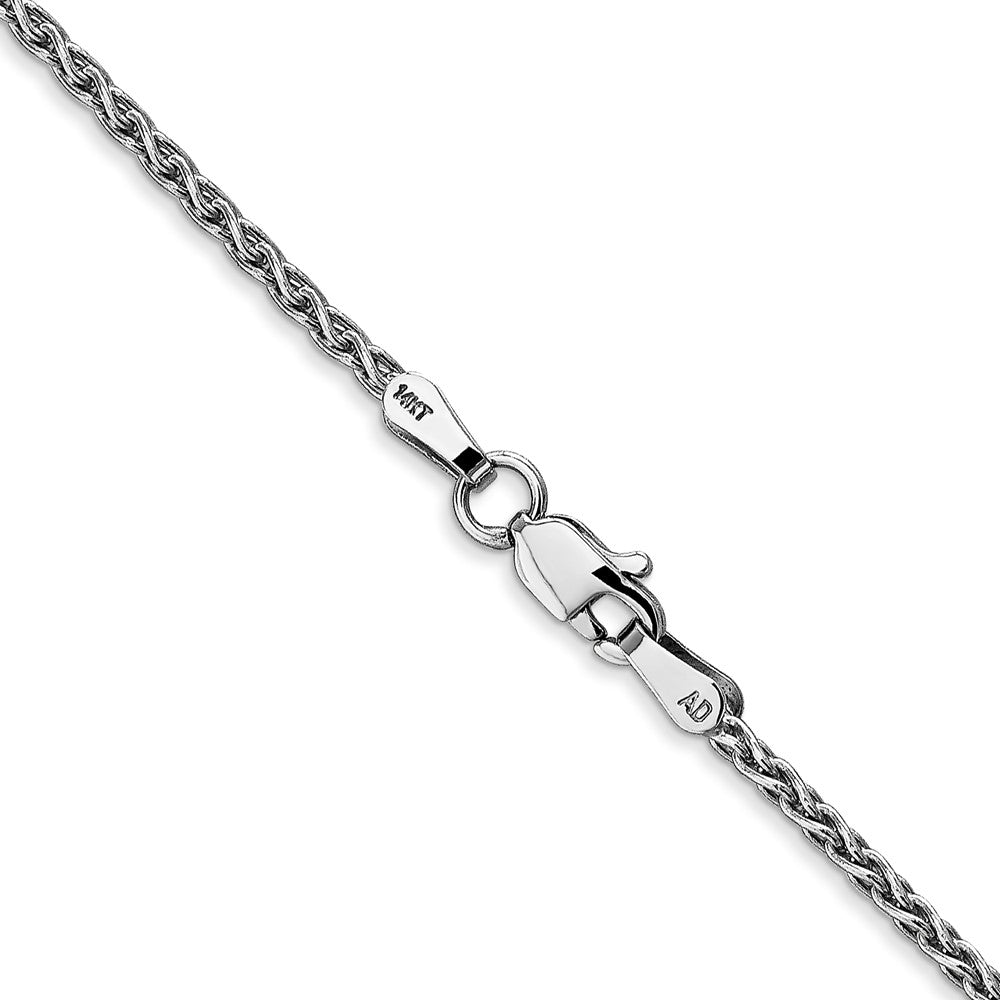 14K White Gold 1.75mm Parisian Wheat with Lobster Clasp Chain