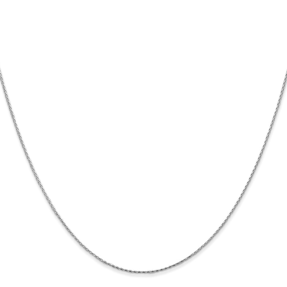 14K White Gold .8mm Diamond-cut Parisian Wheat with Lobster Clasp Chain