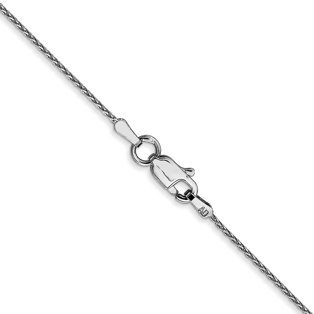 14K White Gold .8mm Diamond-cut Parisian Wheat with Lobster Clasp Chain