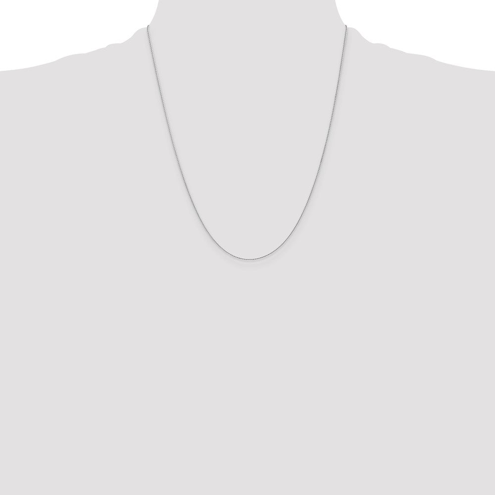 14K White Gold .8mm Diamond-cut Parisian Wheat with Lobster Clasp Chain