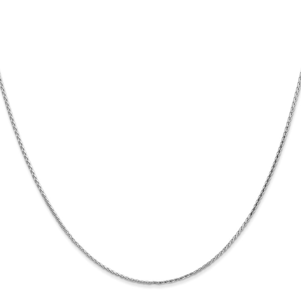 14K White Gold 1mm Diamond-cut Parisian Wheat with Lobster Clasp Chain